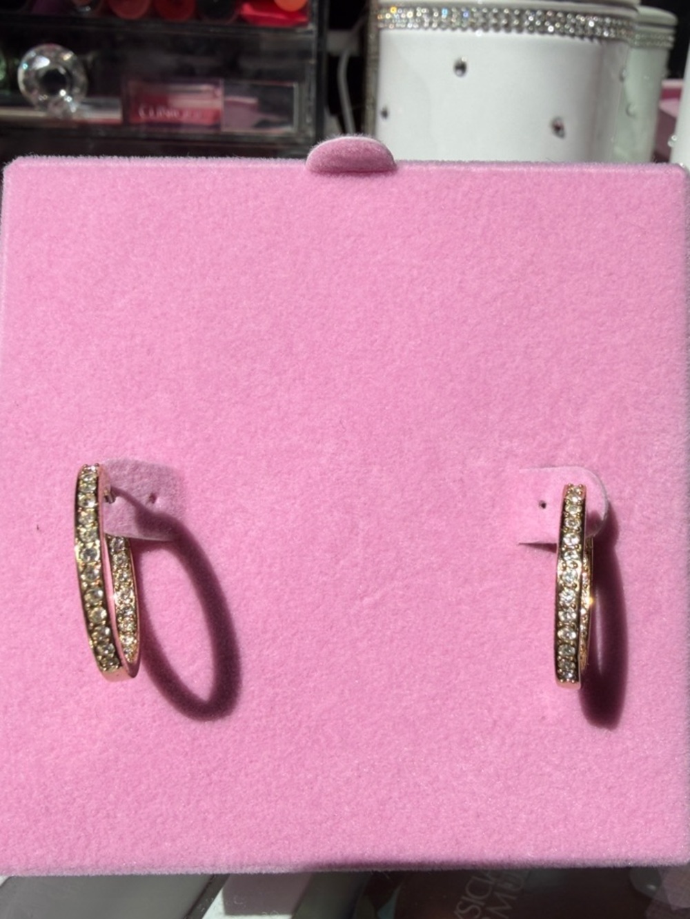 Swarovski Gold Crystal Hoop Earrings - Elegant Sparkle
